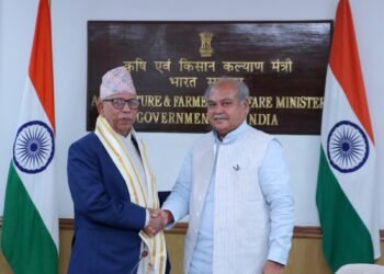 केंद्रीय कृषि मंत्री  तोमर व नेपाल के मंत्री डॉ. भुसाल के बीच हुई बैठक