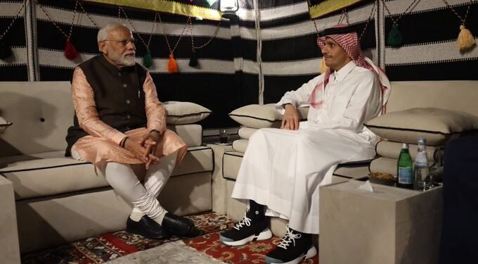 Prime Minister Narendra Modi ने कतर के Prime Minister Sheikh Mohammed bin Abdurrahman Assani से की मुलाकात