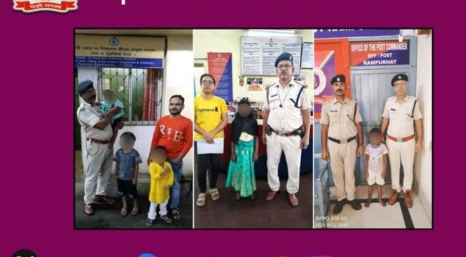 रेलवे सुरक्षा बल ने पूर्वी रेलवे स्टेशनों और ट्रेनों से पांच बच्चों को बचाया